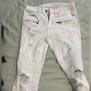 White biker pants from Rue21